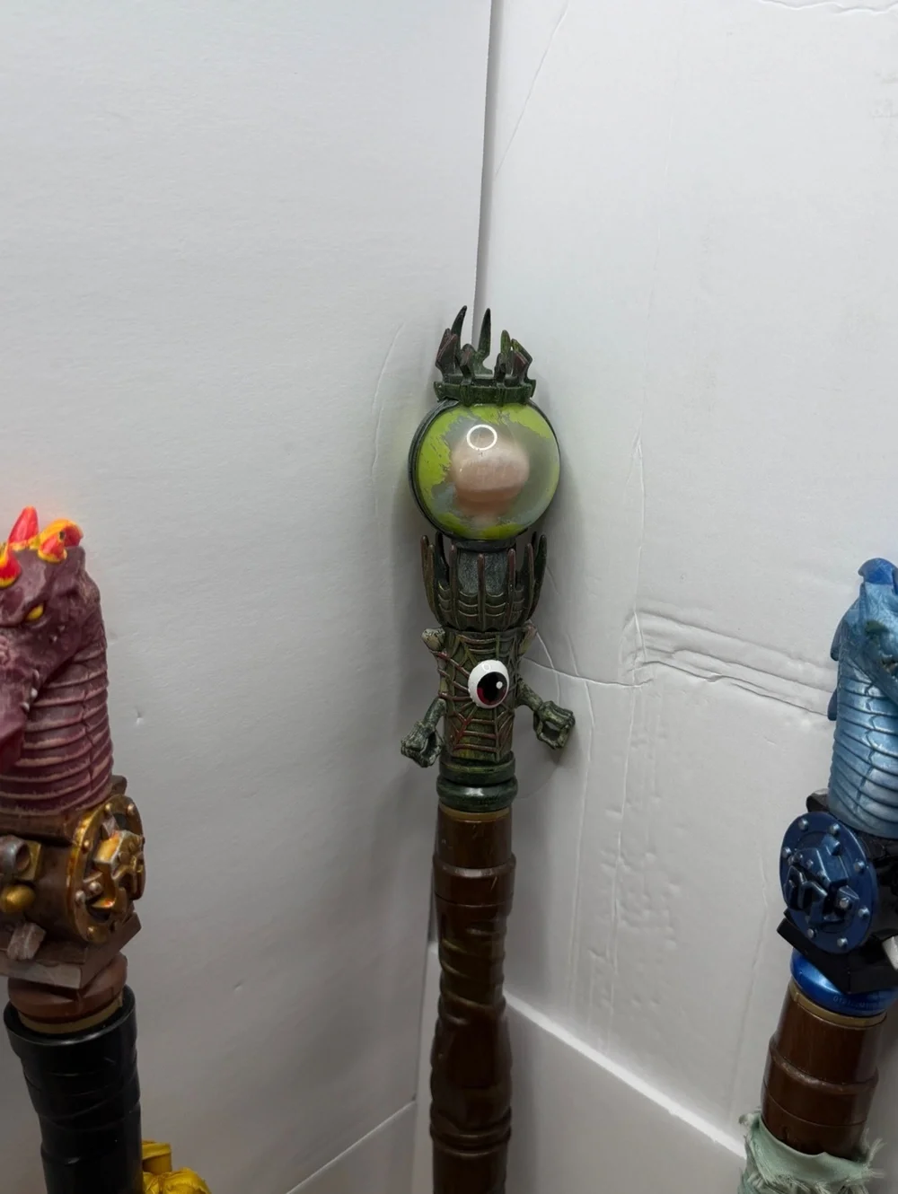 MagiQuest Wands x3 Red Blue Dragon Green Eye Toppers Great Wolf Lodge - Untested